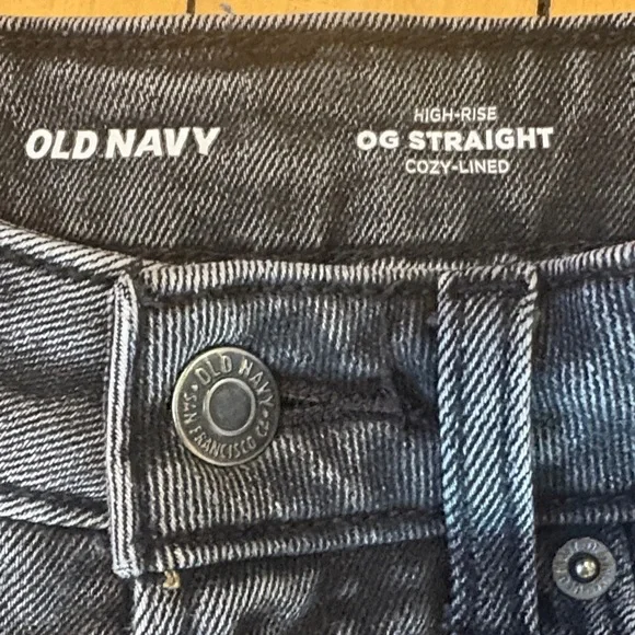 Classic Black washed straight leg cozy lined Women's Jeans size 0 - Picture 2 of 6